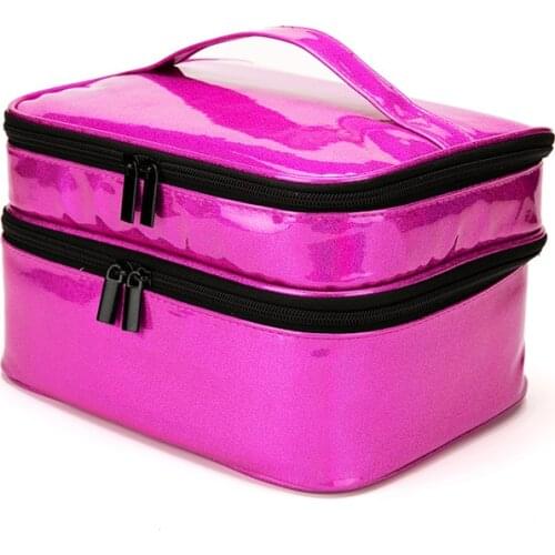 Portable Cosmetic Essential Oil Storage Bag 30 Compartments Double-Layer Large Capacity Storage Bag Nail Polish Storage Box