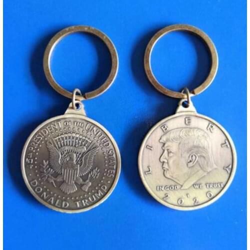 President Donald Trump 2020 Souvenir Collectibles gift bronze Commemorative Coin Keychain