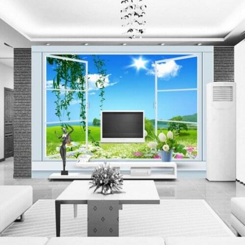 Dropship 3D Photo Wallpaper Beautiful Scenery Picturesque Fresh Elegant Living Room Sofa Wall Mural Lobby Wallpaper Custom Mural