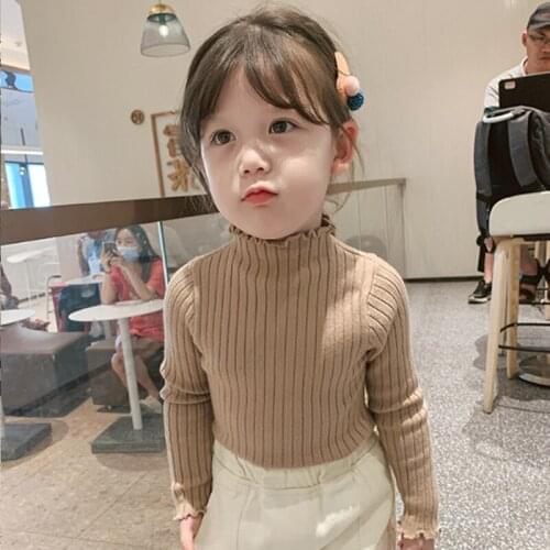 Girls Pullover Autumn Baby Girls Sweater Cute Years Kids Princess Long Sleeve Tops Child Cotton Casual Ribbed Knitted Sweater
