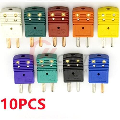 10PCS Hot Sale K/T/J/E/N/R/S/C/PT100 Type Thermocouple Connector Plug Male & Female For Industrial Use