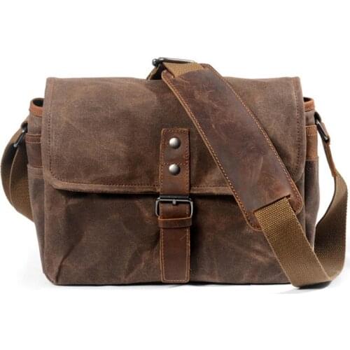 Retro Waterproof Camera Bag Photography Packages Dslr Shoulder Sling Case for Sony Nikon Canon Canvas Mini Single Messenger Men
