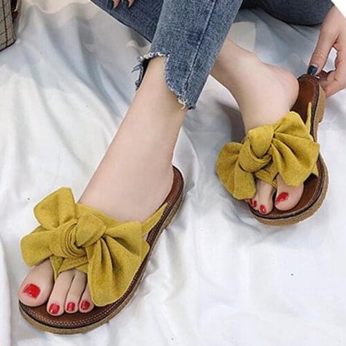 Summer Slippers Women Slides Summer Butterfly Knot Cute Sandals Indoor Outdoor Flip Flops Beach Wear Female Shoes