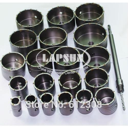 1pc 125mm Wall Impact Drill Bit Tool Kit Set Hole Saw Gun Cutter + SDS Plus Hummer Drill Shaft For Wall Masonry Brick Stone