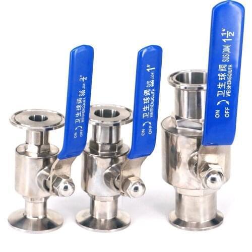 1.5" 2" 2.5" Tri Clamp Ferrule OD 25mm 50.5mm 64mm 304 Stainless Steel Sanitary Ball Valve For Homebrew Diary