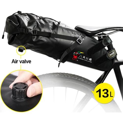 Rhinowalk 13L Bike Waterproof Bicycle Saddle Bag Reflective Large Capacity Foldable Tail Rear Bag Cycling MTB Trunk Pannier