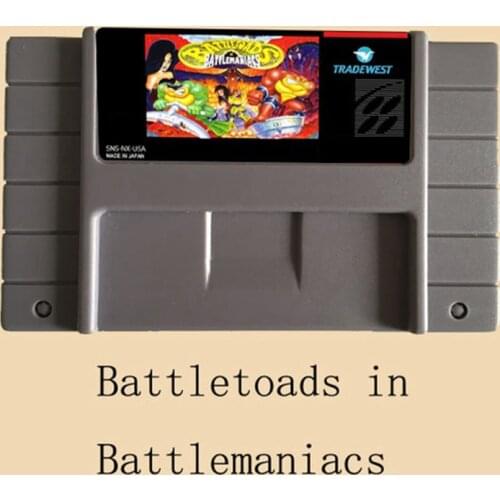 High Quality 16 Bit Battletoads in Battlemaniacs NTSC Big Gray Game Card For USA Version Game Player