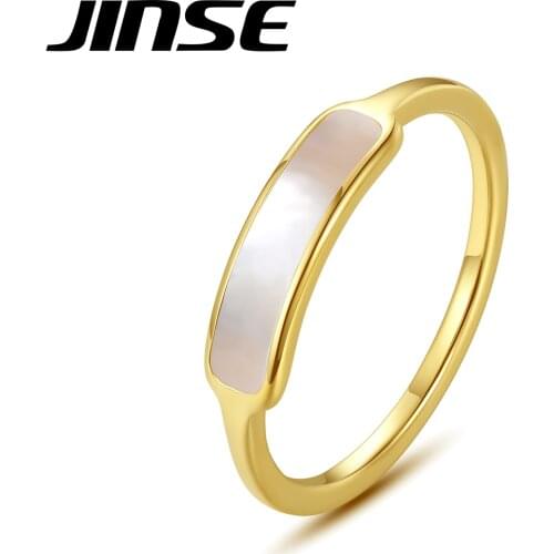 Jinse 2021 Women Stainless Steel Jewellery Gold Color Girls Ses Sheel Rings Trendy Rings for Women