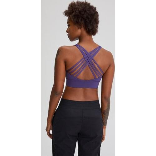 Fitness Women Sports Bra Tights Plus Size Yoga Vest Top Gym Clothing For Female Shockproof Cross Back With Chest Pad Underwear