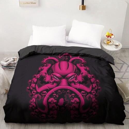 1PCS Duvet Cover,3D Printing Quilt Cover 240x220/200x200/140x200/180x210/210x210,Red Octopus Bedding King/Double/Queen Drop Ship