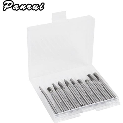 10Pcs/Set YG8 Tungsten Carbide Alloy Rotary File SIngle cutter Carving Grinding Head Hard Metal Milling Cutter for copper iron