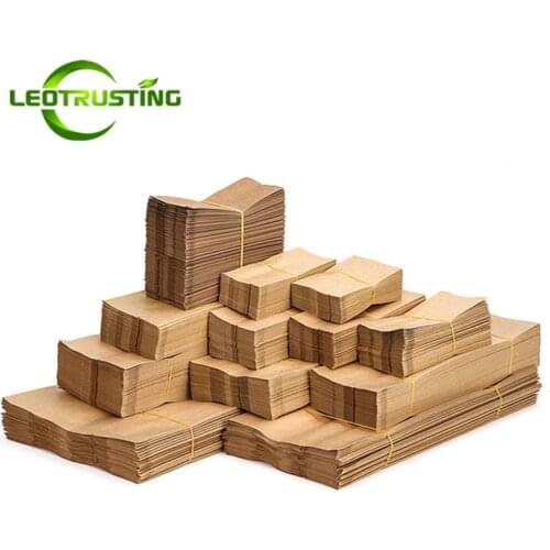 Leotrusting 100pcs/pack White/Kraft Paper Side Gussets Bag Food Snack Tea Packaging Bag Open Top Heat Sealing Storage Bags