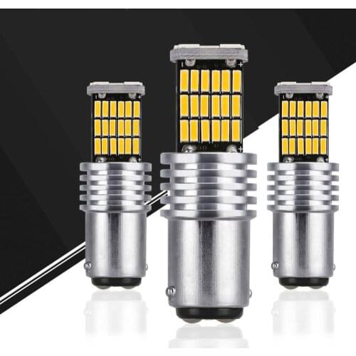 2PCS Bay15d Led 1157 45Led Smd 4014 Brake Sbackup Tail Light Led Car Light Bulb White Red