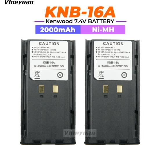 2X 7.4V 2.0Ah KNB-17 KNB-16A Li-Ion Battery for Kenwood TK-190 TK-280 TK-380 TK-290 WalkieTalkie