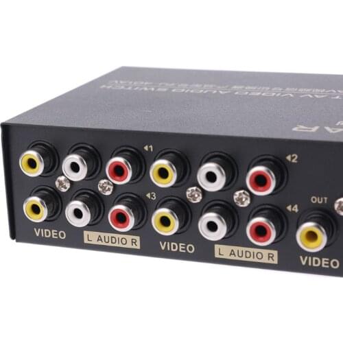 4 Port AV Audio Video RCA 4 Input 1 Output Switcher Switch Selector Splitter Box R9JB