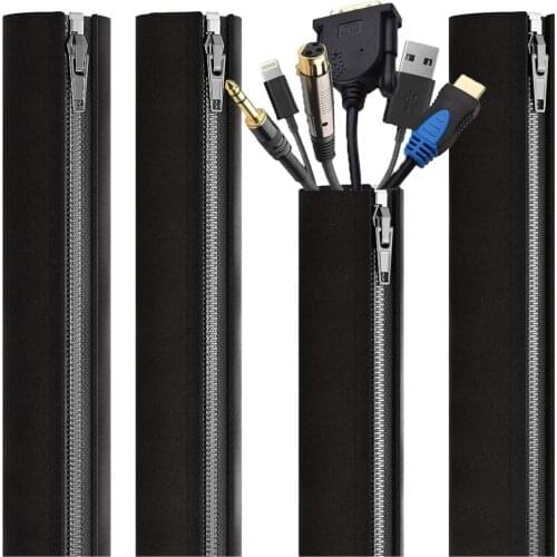 4 PCS Cable Management Cable Sleeves and Wrap For Home Office Wire Wrap to Hide Cables and Computer Cable Management