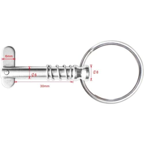 4x Stainless Steel Boat Bimini Top Deck Hinge Quick Release Pin 1/4" W/ Ring