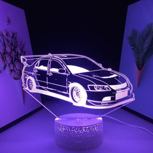 Car Series 3D Lamp White Cracked Base 7 Color Changes With Remote Control Home Decor Valentines Day Birthday Gifts Night Light
