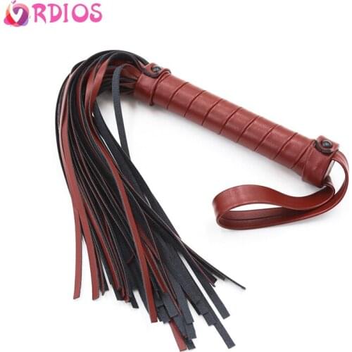 BDSM Whips Bondage Leather Whip Erotic Fetish Spanking Paddle Adult SM Games Whip Slave Sex Toys for Women Couples Flogger