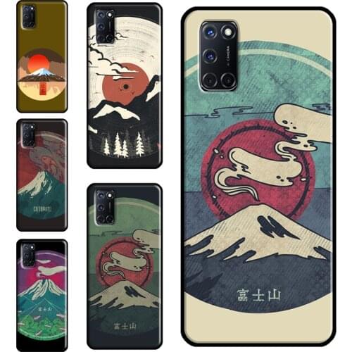 Japanese art Mount Fuji Case For OPPO A15 A83 A91 A93 A31 A53 A5 A9 2020 A52 A72 A1K A3S A5S Reno2 Z F5 F7 Cover