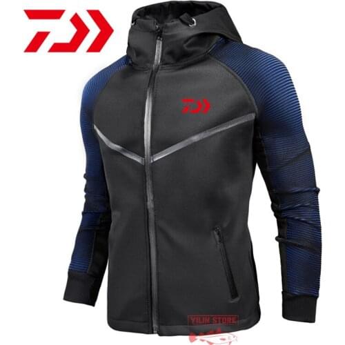2021 DAIWA Spring and Autumn Hooded Fishing Sports Jacket Jacket Mens Casual Breathable Running Riding Fishing Zipper Jacket