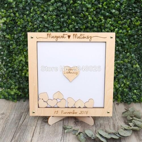Wooden Wedding Classic Guest Book, Elegant Drop Box, Drop box with Hearts , Guest Book Alternative, wedding Guest Book