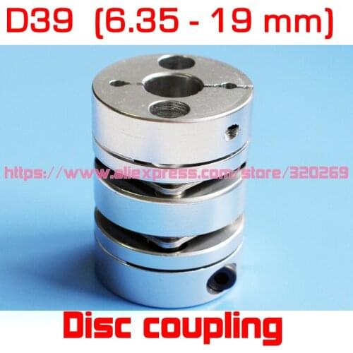 2pcs Disc Coupler Double Shaft Disk Coupling 8, 10, 12,14 15 16MM D39 L49