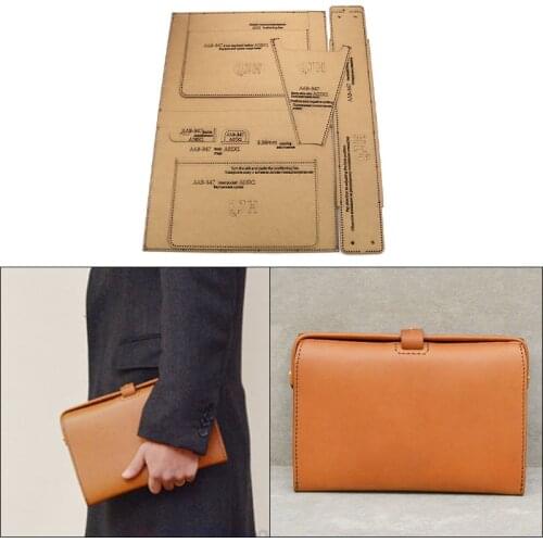 DIY handmade leather goods folder package kraft paper template sewing design drawings cutting kraft cardboard design pattern