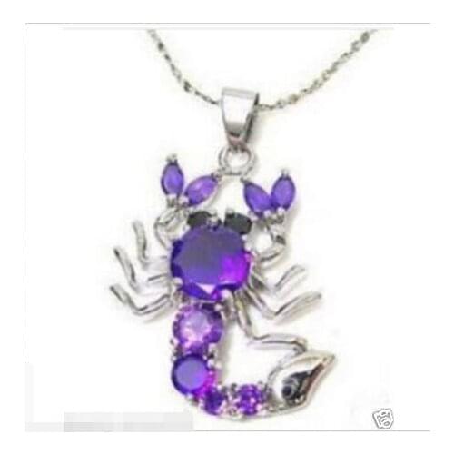 Hot sale new Style Jewelry purple zircon scorpions necklace pendant