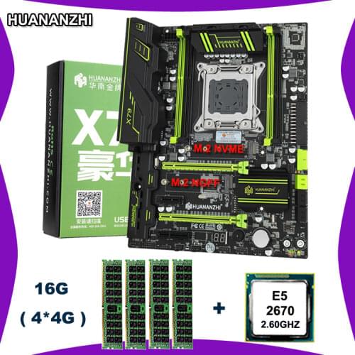 HUANANZHI X79 Motherboard CPU RAM Set Processor Xeon E5 2670 2.6GHz Big Brand Memory 16G(4*4G) DDR3 RECC Computer Hardware DIY