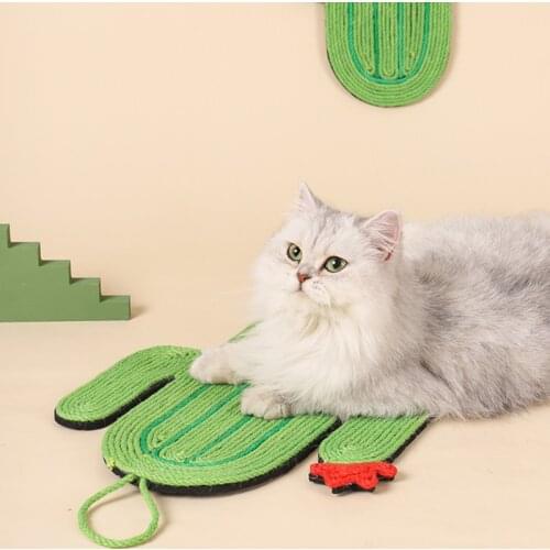 Cactus Avocado Eggplant Cat Paw Grinding Pad Natural Sisal Material Tight Durable Cat Toy Cushion For Depression Prevention