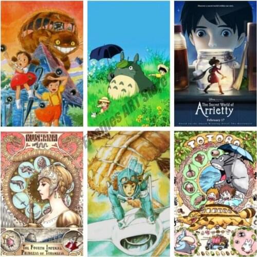 Hayao Miyazakis Canvas Painting Classic Anime Spirited Away Wall Art Nordic Posters and Prints Pictures for Living Room Decor