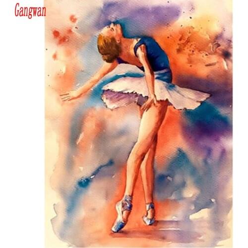Diamond painting watercolor Ballet Dancer cross stitch diamond mosaic rhinestone painting girl Full square round drill embroidey