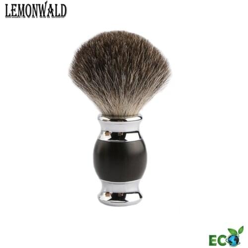 100% Pure Bad Shaving Brush Ebony + Metal Handle - Designed For Lifelong Shaving. For All Shavers, Its The Best Brush
