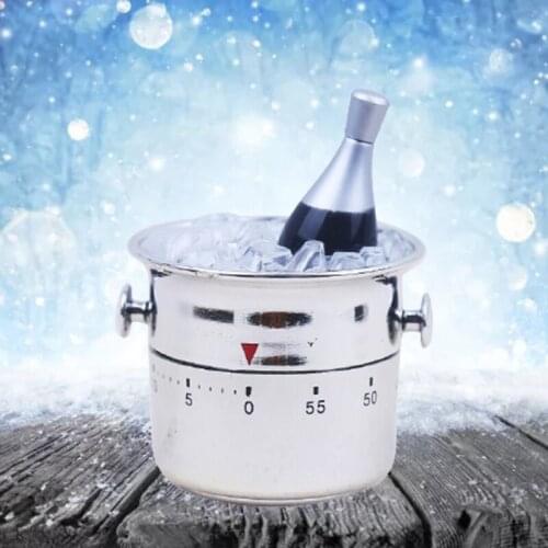 Creative Wine Cooler Ice Bucket Shaped Kitchen Timer Household 60 Minutes Mechanical Wind-Up Time Reminder Cooking Tool