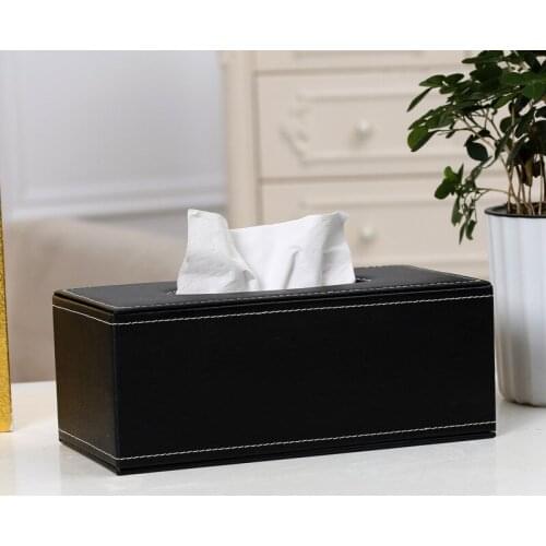 Nordic Paper Holder Square Tissue Box Container Organizer Leather Retro Tissue Boxes Storage Servilletero Wipe Case BW50ZJ