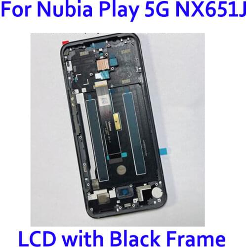 Best Working Glass Sensor AMOLED LCD Display For ZTE Nubia Play 5G NX651J Touch Panel Screen Digitizer Assembly Pantalla + Frame