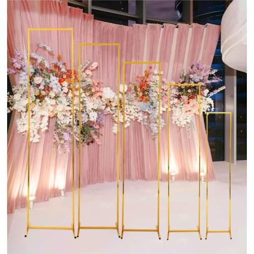 10PCS Shiny Gold Iron Frame Metal Arch Flower Stand Display Balloons Shelf For DIY Wedding Backdrops Birthday Party Grand Stage