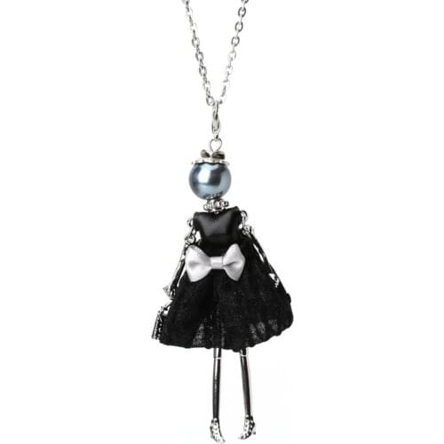 Fashion Women Cloth Doll Girl Pendant Long Chain Sweater Necklace Jewelry Gift
