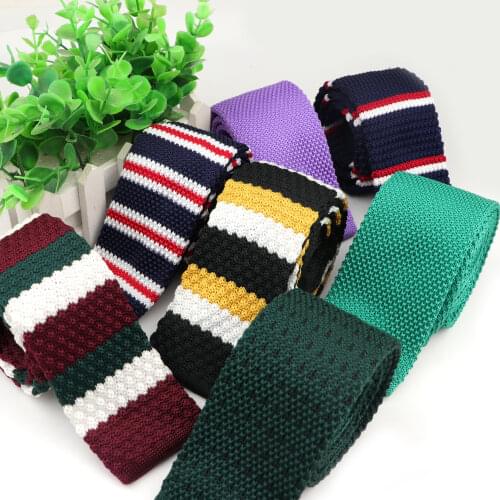 Mens Colorful Tie Knit Knitted Ties Necktie Cross Striped Solid Color Narrow Slim Skinny Woven Plain Cravate Narrow Neckties
