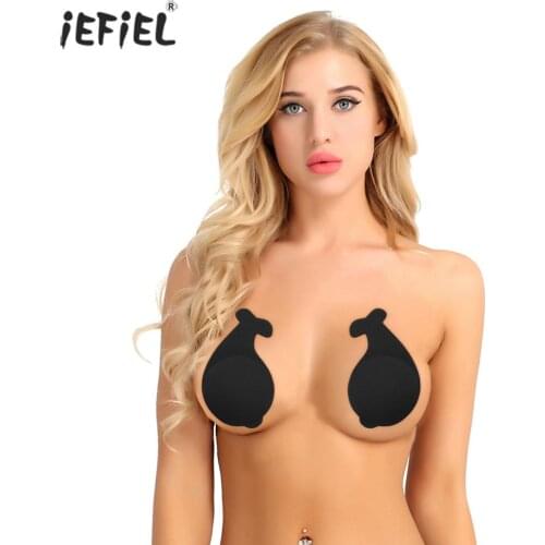 Invisible Push Up Bra Nipple Covers Dolphin-Shaped Breast Petals Women Strapless Reusable Breathable Self-adhesive Nipple Cover