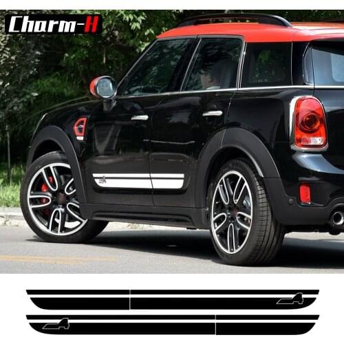 Pair of Side Stripes Decal for Mini Cooper S Countryman F60 2017 - Present All4 Sport Stripes Door Side Stickers - 5 colors