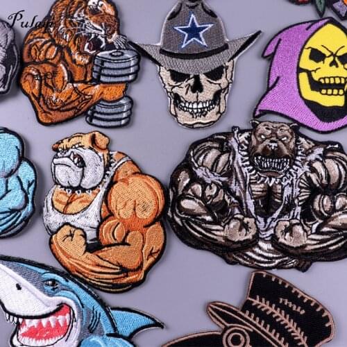 Jurassic Dinosaur Patch Embroidery Patches On Clothes Iron On Patches For Clothing Patch For Clothes Punk Skull Animal Stickers