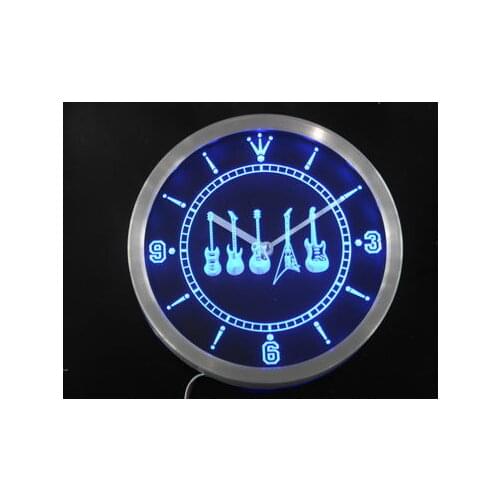 Nc0450 Guitar Weapons Hero Bar Beer Neon Light Signs LED Wall Clock