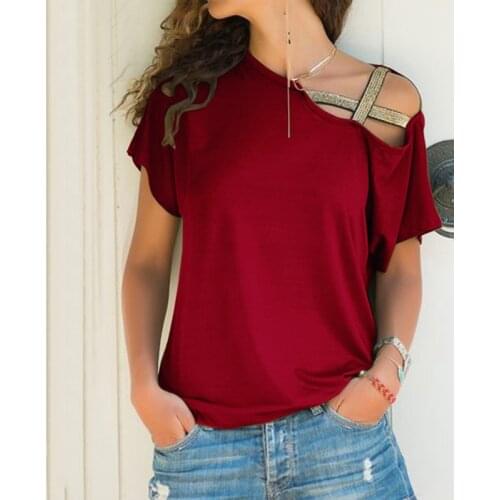 2020 New Blouse Women Plus Size Shirt Tops Skew Neck Irregular Criss Cross Blouse Lady Patchwork Tops Blusa Womens Shirt Blusas