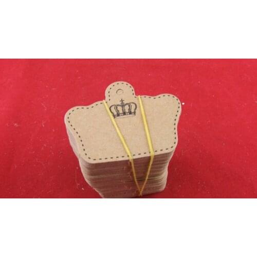 Wholesale free shipping crown shape kraft fashion paper tag $0. 055