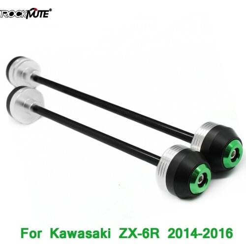 Axle Fork Falling Pad For Kawasaki ZX-6R ZX6R 2014 2015 2016 Front Rear Motorcycle POM Wheel Slider Crash Protector