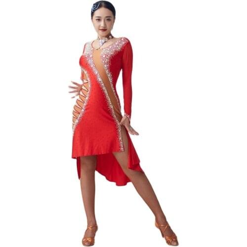 L-19376 Yundance Latin dance dress new national standard Latin dance performance clothing sexy samba cha-cha dress customization