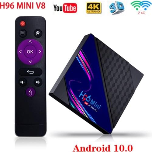 Android 10.0 Smart TV Box 1080P 4K 3D Media Player Set Top Box 2.4G Wifi Android TV BOX H96 Mini V8 RK3328
