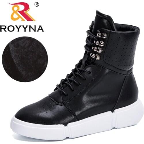 ROYYNA 2020 New Designers Mid-Calf Boots Women Warm Thick Plush Snow Boots Ladies High Top Sneakers Feminimo Winter Boots Mujer